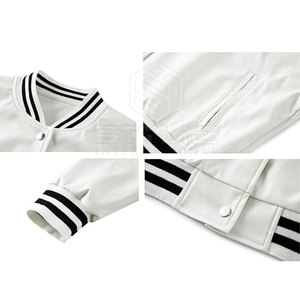 Manches longues longueur courte nouvelles femmes élégantes récolte varsité veste tenue décontracté haut tendance couleur personnalisée femmes culture varsity vestes - Product Image 6