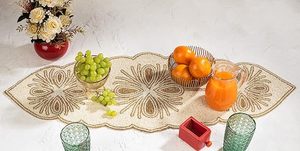 Christmas Decorative and Leaves Design Beaded <b>Runner</b> Placemat <b>Dining</b> <b>Table</b> Fancy Mat Handmade Decorative <b>Runners</b> for Wedding - Product Image 4