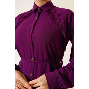 Ensemble 2 pièces avec pompon sur le devant, violet - Product Image 3