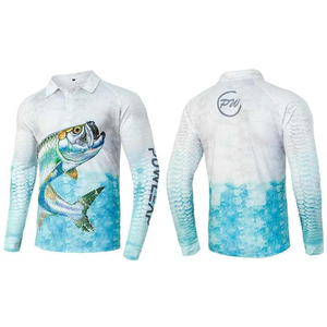 Polos de pêche sublimés bon marché t-shirt de pêche polo de sport imprimé de logo vente en gros de chemises pour hommes polo en polyester personnalisé - Product Image 1