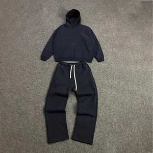 Fabricación de Sudadera con Capucha y Pantalones Deportivos de Algodón 100% de Alta Calidad, Chándal Holgado para Hombre - Product Image 4