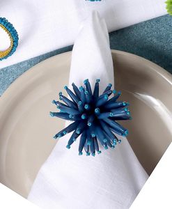 ลูกปัดแก้วเหล็กอัลลอยด์แหวนผ้าเช็ดปากรูปชายฝั่งทะเลขนาดใหญ่สำหรับตกแต่งงานปาร์ตี้โต๊ะรับประทานอาหารทุกวันการชุมนุมของครอบครัว - Product Image 4