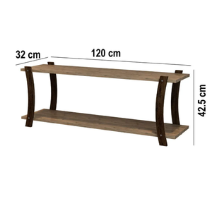 White Wooden <b>TV</b> <b>Stand</b> with Shelf 2-Tier <b>TV</b> Console Modern & Minimal Design - Product Image 2