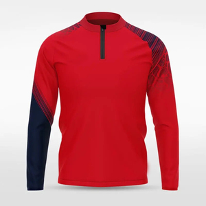 Custom Sublimation Reversible Quarter Zip Shirt Men Sportswear <b>Athletic</b> Training Top Breathable Eco-Friendly Performance Jersey - Product Image 3