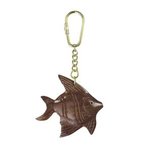 Top produit en bois massif poisson Design porte-clés en gros luxe Vintage article extérieur indien artisanat article nouveau Design 2025 - Product Image 1