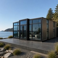 YESON Maison Conteneur Pliable Extensible de Luxe 40 pieds en Verre Noir Moderne, Fabricant et Fournisseur de Maisons Mobiles