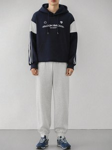 Ensemble de survêtement en molleton de coton imprimé avec logo personnalisé, sweat-shirt à capuche à manches longues pour homme, survêtement décontracté écologique - Product Image 6
