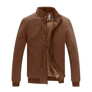 Men's Premium Quality Winter Jacket Casual Style with Genuine Leather Breathable Hooded <b>Stand</b> Zipper Plain Dyed Sustainability - Product Image 5