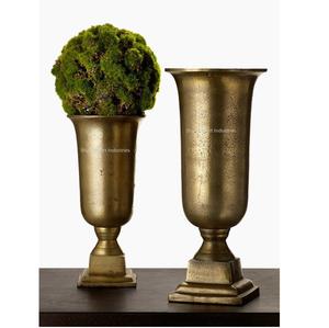 Best Design Brass Antique Finished <b>Vase</b> With Pedestal <b>Stand</b> for Home Wedding Parties Tabletop Decor Metal <b>Vases</b> - Product Image 1