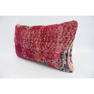 Multicolor Vintage Floral Kantha Patchwork Wool <b>Pillow</b> 12x20 Inches Soft Fabric for Home or <b>Sofa</b> Use - Product Image 4