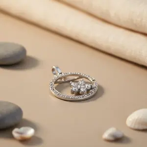 Handmade 925 Silver Cubic Zirconia Circle Pendant Women's Gift Jewelry Rose <b>Gold</b> Platinum Animal <b>Number</b> Cartoon Patterns Charm - Product Image 1