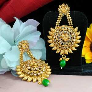 Boucles d'oreilles Polki antiques intemporelles en métal de qualité supérieure Charme moderne Éclat naturel Élégance traditionnelle Design classique Boucles d'oreilles ethniques - Product Image 1