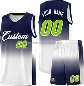 Ensemble de maillots de basket personnalisés pour hommes et femmes, sans manches, col en V, maille respirante, sublimation dégradée, uniforme d'équipe adulte - Product Image 1