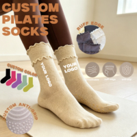 Chaussettes de Pilates personnalisées pour femmes, antidérapantes, chaussettes de yoga, fabricant OEM, marque privée, vente en gros de chaussettes de yoga