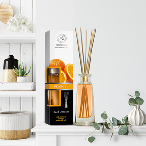 Diffuseur à bâtonnets Aromatika Orange 100ml avec huile essentielle naturelle, parfum d'ambiance longue durée aux agrumes doux - Product Image 4