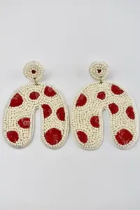 Venta al por mayor hecho a mano multicolor semilla cuenta US bandera gota pendientes colorido joyería de moda - Product Image 2