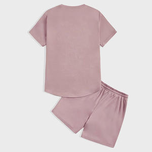 เสื้อยืด & กางเกงขาสั้นชุดสตรีทแวร์ผ้าฝ้าย100% 2ชิ้นชุดคอกลมสำหรับบุรุษและกางเกงขาสั้น - Product Image 1