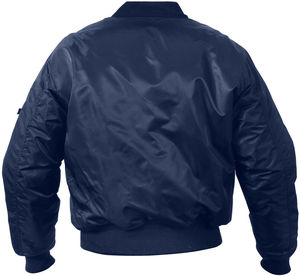 Chaqueta Bomber de alta calidad para hombre, ligera con cuello levantado y acabado satinado, características de bordado de chenilla, bolsillos laterales cálidos - Product Image 5