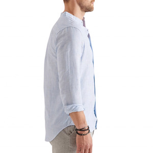 Nouveauté Chemise boutonnée en coton 100% tricoté Motif lettres Coupe ajustée Respirante Décontractée Meilleure vente - Product Image 2