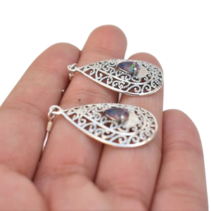 Pendientes de Turquesa Mística al por Mayor, Pendientes de Plata de Ley 925 para Mujer, Pendientes de Boda para Niñas - Product Image 1