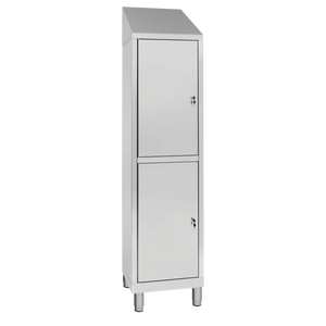 Armadietto a doppia porta in acciaio inossidabile con 2 porte sovrapposte - Product Image 1
