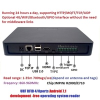 Lecteur/enregistreur RFID UHF fixe Yuannuode 4, 8, 16 ports multicanal ISO 18000-6B Impinj E710 4G longue portée lecteur séparé entrepôt