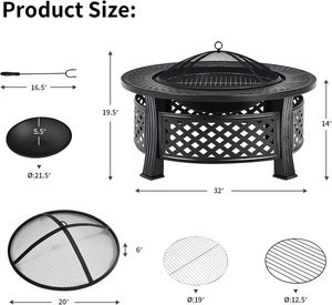 Premium Quality India Modern Iron <b>Fire</b> Pit Natural <b>Gas</b> 9999 BTU <b>Portable</b> Backyard Heating Patio Decorative Use Wholesale Best - Product Image 3
