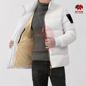 Veste d'hiver pour hommes avec col montant en tissu tissé de style décontracté teint en couleur et avec logo personnalisé - Product Image 6