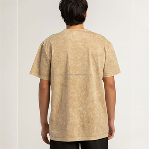 T-shirt élégant en coton 100% délavé à l'acide pour homme, coupe ample, durable et confortable, tissu doux, séchage rapide, t-shirt unique pour homme - Product Image 2