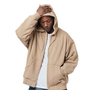 Custom Logo Heavyweight Oversized <b>Zip</b>-Up <b>Hoodie</b> Tracksuit Men Breathable Eco-Friendly Solid Pattern Winter Plus Size Sets - Product Image 4