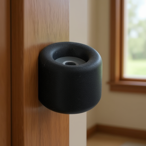 Butoir de porte en caoutchouc rouge, hauteur 40 mm, diamètre 40 mm, avec cheville de montage, pare-draught, lot de 25 - Product Image 3