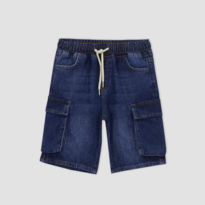 Shorts Vaqueros Transpirables con Bordado, Lavados, Personalizados, Estilo Urbano para Hombre, Cintura Media, Corte Recto Oscuro, Verano - Product Image 1