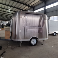 Remorque alimentaire en acier inoxydable, chariot à churros, station de café, camions de restauration, armoire de cuisine extérieure, remorque camion à glaces