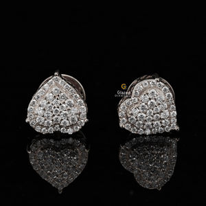 Boucles d'oreilles en or massif 10kt avec diamants ronds taille brillante VVS clarté cultivés en laboratoire clous de bijoux de mode pour les femmes - Product Image 6