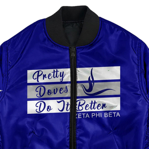 Zeta phi Beta เสื้อแจ็กเก็ตซาตินสำหรับสตรี1920เครื่องแต่งกายชมรมชาวกรีกสีฟ้าขาว zpb โล่เย็บปักถักร้อยแบบพรีเมี่ยม - Product Image 5