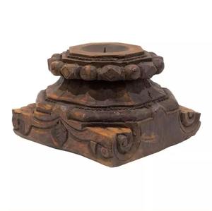 Gran oferta Kamal Art Craft clásico antiguo hierro de madera hecho a mano candelabro exclusivo diseño cónico acabado mate hogar - Product Image 1