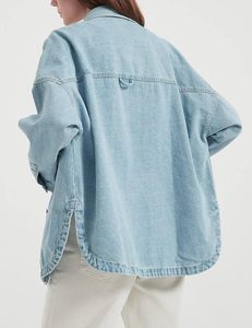 Veste d'hiver en jean pour homme à manches longues et col montant avec impression de logo personnalisée - Product Image 3
