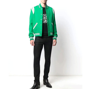 Logo brodé personnalisé manteau d'hiver vintage vêtements de sport bombardier veste de baseball Letterman College pour hommes OEM - Product Image 3