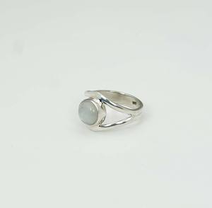 925หินมูนสโตนสีรุ้งพร้อมกรอบและแหวนรูปตาทำจากเงินสเตอร์ลิงเดือนจูเน่ - Product Image 2