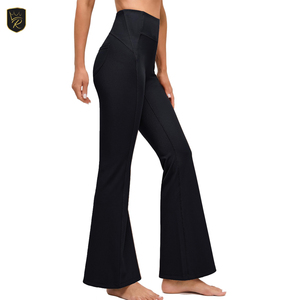 Pantalones de Yoga Acampanados para Mujer, de Cintura Media, Pierna Ancha, Ecológicos, de Secado Rápido y Transpirables, Ideales para Fitness Diario y Movimiento - Product Image 1