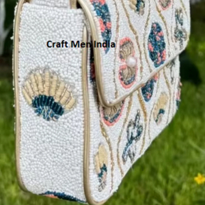 Bolso de Mano de Noche de Alta Calidad con Cuentas de Perlas Hechas a Mano para Mujer, Bolso de Mano Cosmético para Bodas, Fiestas de Navidad, Bolso de Cuentas - Product Image 2