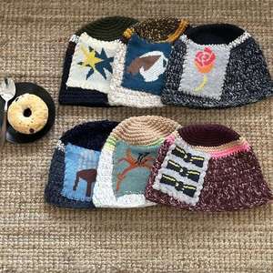 Wholesale Korean Style Handmade Breathable Waterproof 100% Acrylic Hand Embroidery Seamless Fusing Bucket <b>Hat</b> <b>Men</b> Women <b>Hat</b> - Product Image 2