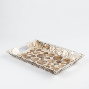 Bandeja de Nácar al por Mayor, Diseño Circular Marrón, Rectangular, Hecha a Mano, para Servir, Decoración del Hogar y Regalos - Product Image 1