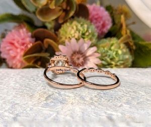 Anillo de Compromiso y Boda Lurba Jewels, Oro Rosa Sólido de 14K, Corte Cojín, Diamante Cultivado en Laboratorio, Certificado IGI, Estilo Vintage con Halo - Product Image 6