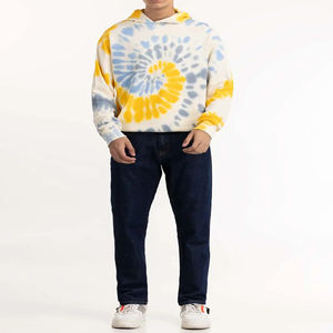 2025 Sudadera con capucha teñida con lazo para hombre 100% algodón polar de alta calidad sin cuerda con capucha cuello invierno transpirable sudaderas con capucha para Unisex - Product Image 6