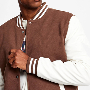 Best Wholesale Price Customized Logo Winter Men Varsity Jacket Stand Front Solid Pattern Breathable Quick Dry Comfortable Fit - Product Image 4