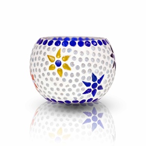 Bougeoir en verre mosaïque de style européen décor de table à manger de mariage romantique pour les fêtes de Pâques en métal - Product Image 4