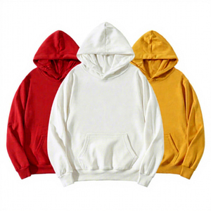 Men's Hooded Sweatshirt Solid Color Cotton Fleece Casual Pocket Long Sleeve Boxy Fit Winter Wear 2027 - Product Image 1