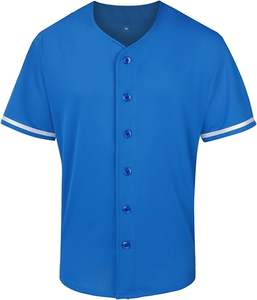 Maillot de baseball uni à manches courtes et col en V avec bordure, uniforme d'équipe MICR@TECH SPORTS MTS-BJ-010 pour adultes et jeunes - Product Image 6