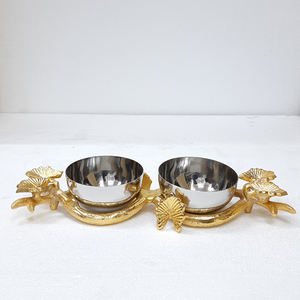 Bol à polir en acier inoxydable et en aluminium de forme ronde en métal aspect bois de cerf Bol japonais en céramique décoratif pour la maison - Product Image 6